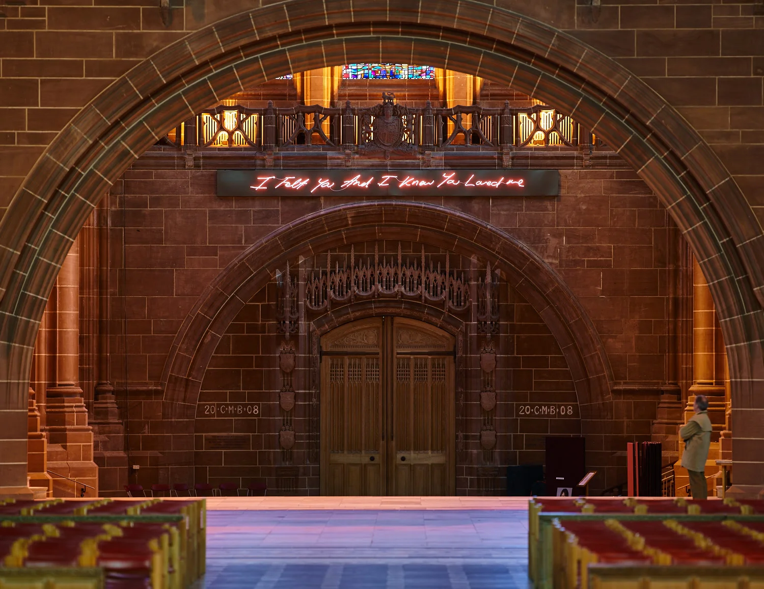 'For You' Liverpool Cathedral, artist Tracey Emin