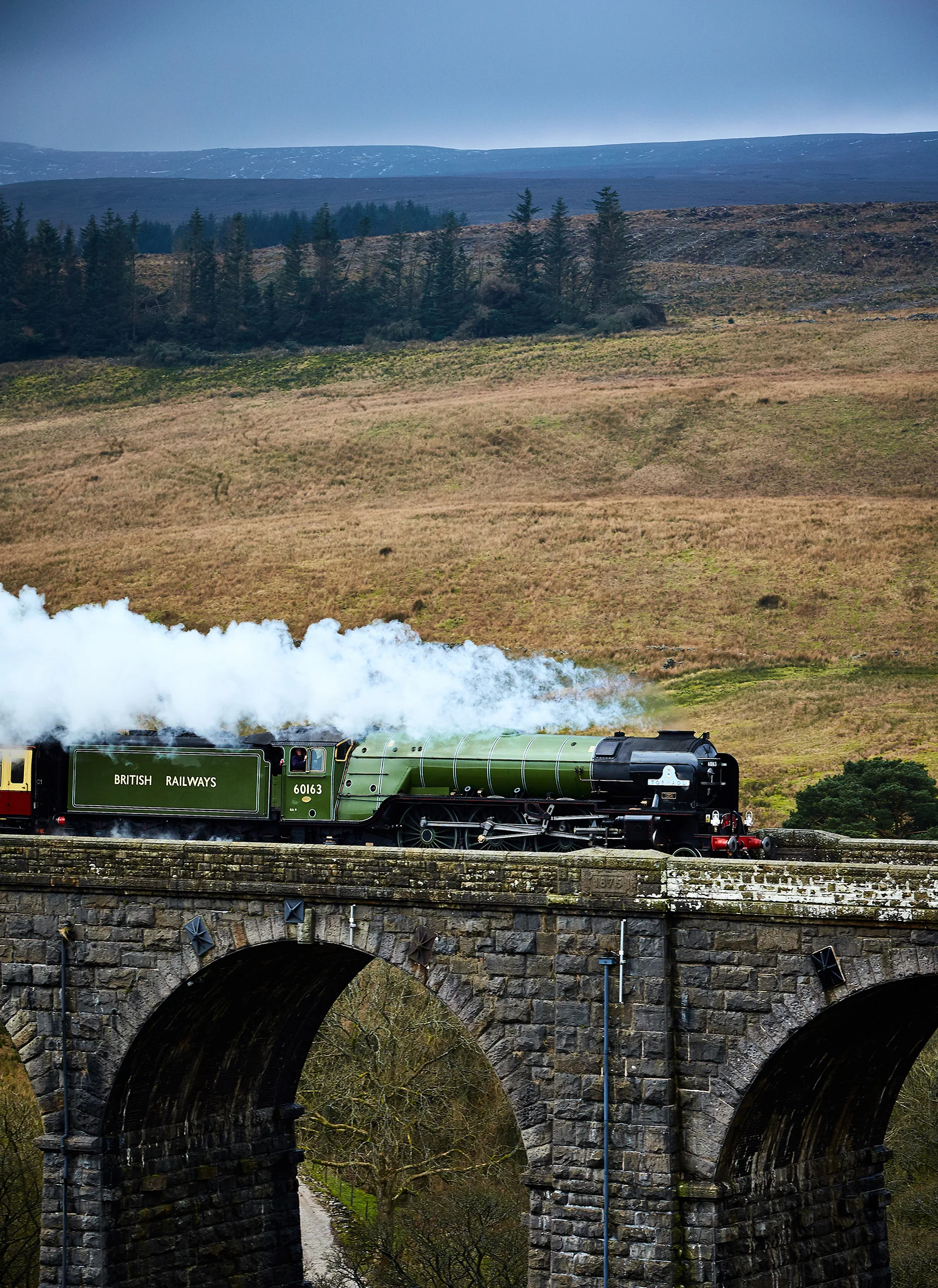 Peppercorn class A1 Pacific steam locomotive 'Tornado' on the Settle to Carlisle Railway