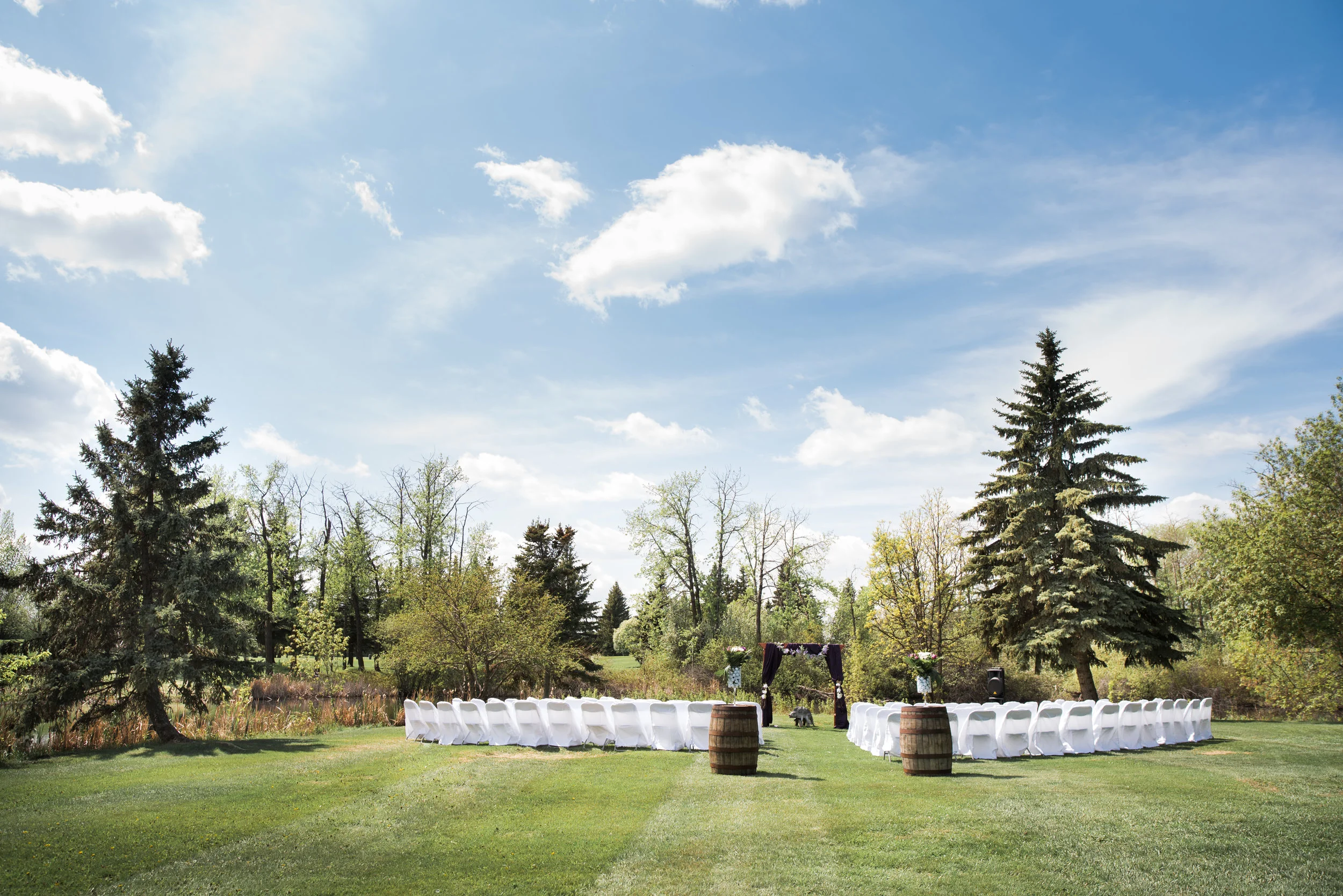 This particular ceremony was set up for 110 guests
