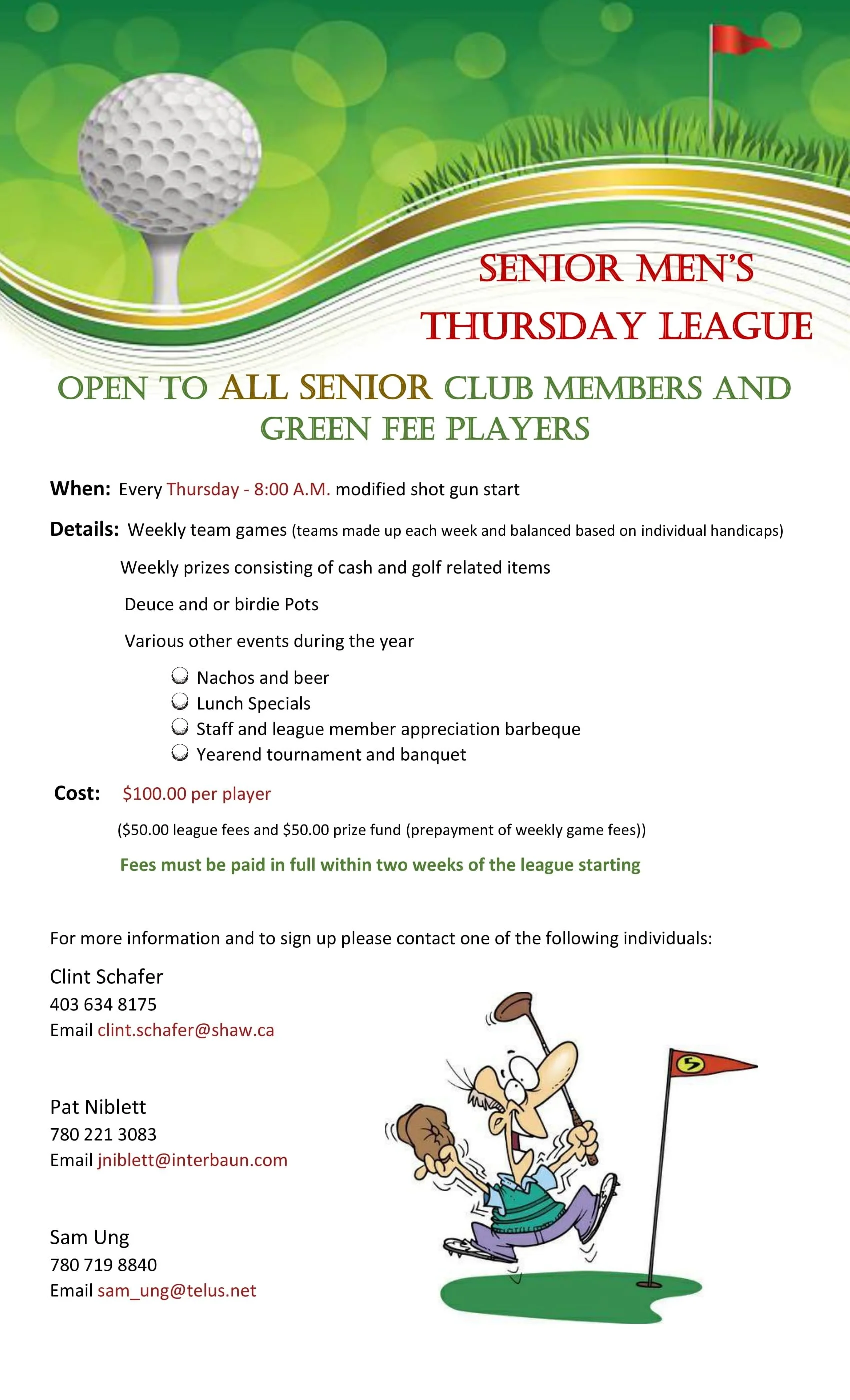2023 Senior Men's League — LEDUC GOLF CLUB