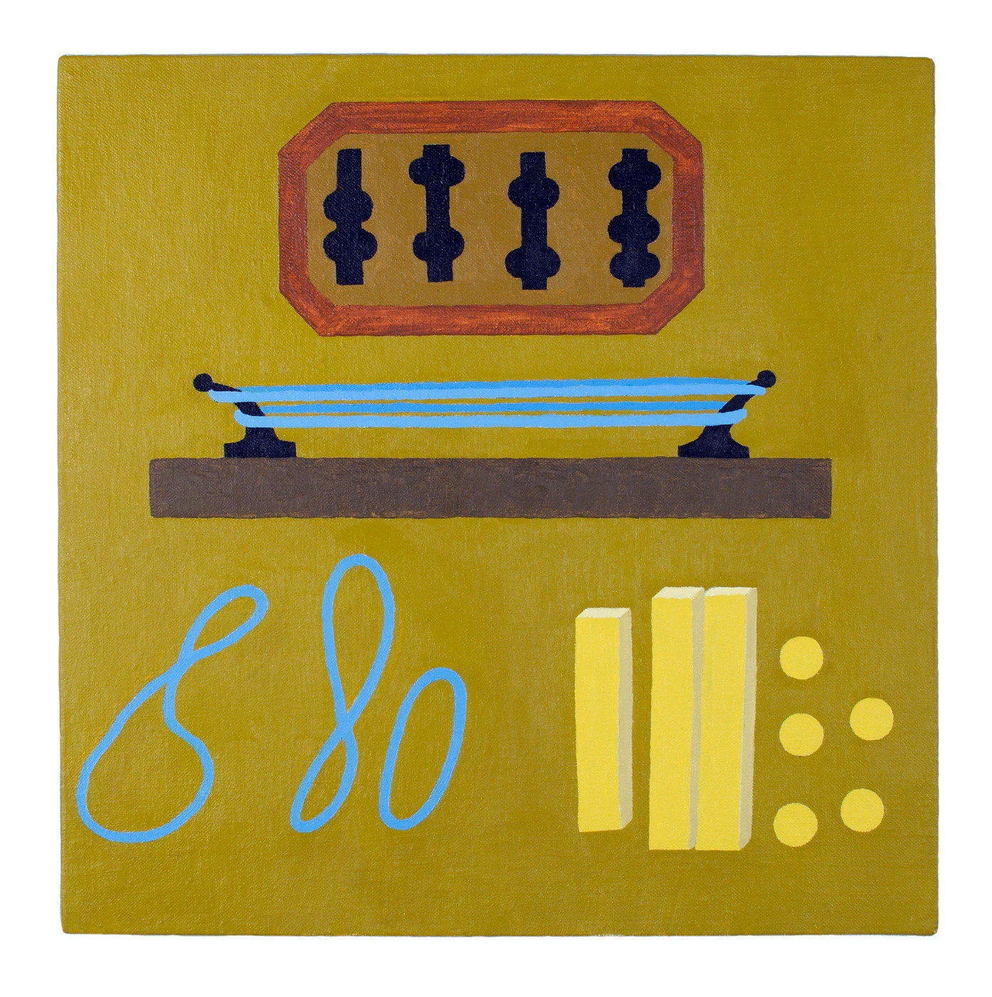'Kit for Counting' oil on linen over panel 18 x 18"