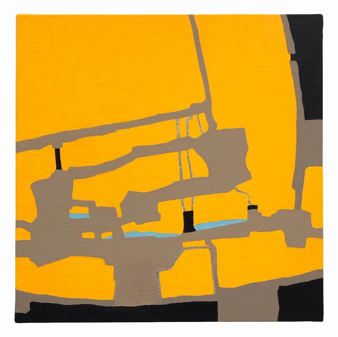   ‘Device Four Gates (Catchment)’    Oil on linen over panel  18 × 18” 