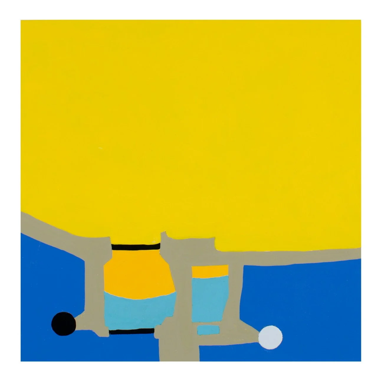   ‘Devant’    Oil enamel on aluminum panel framed  7 × 7” 