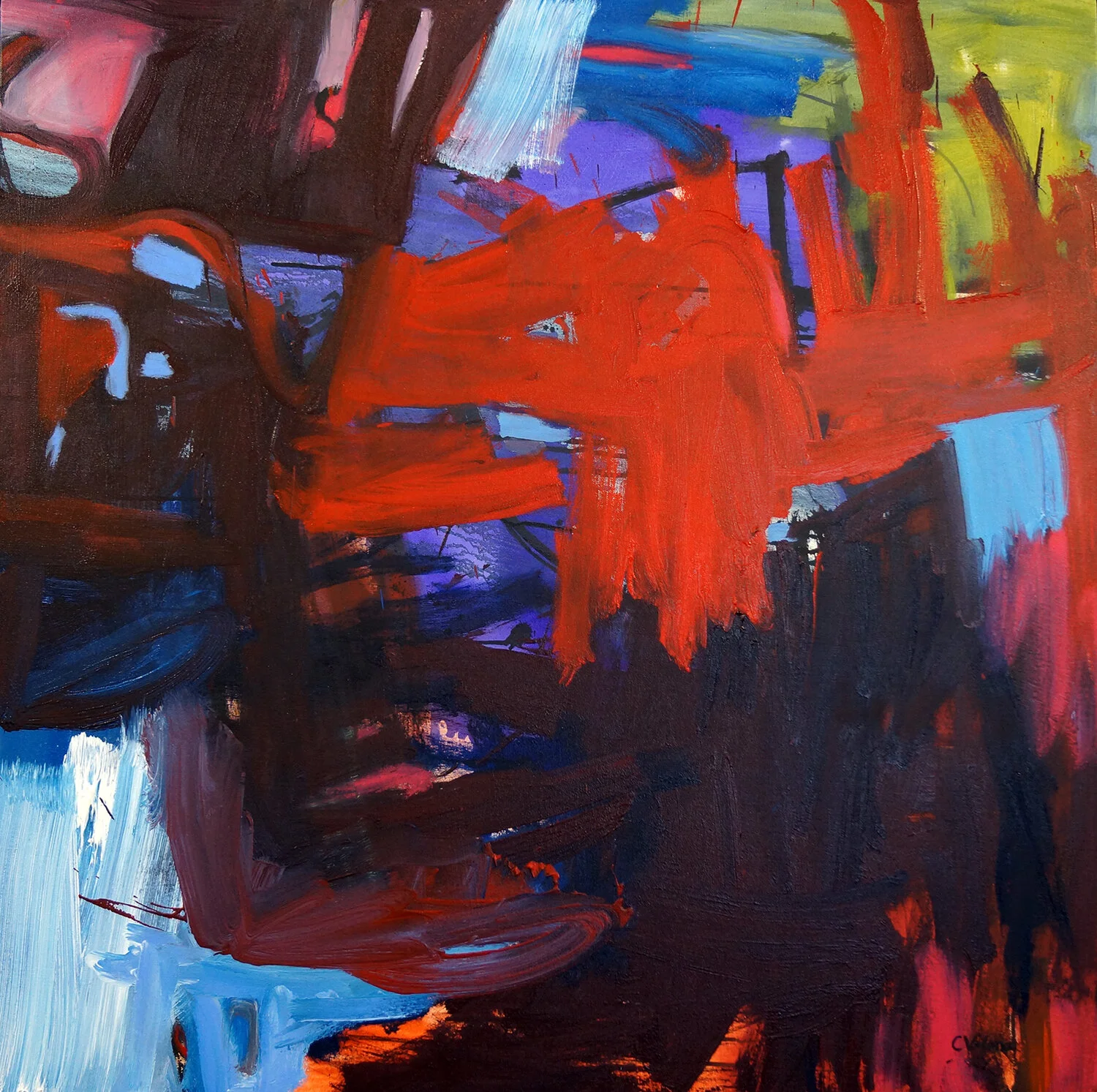 RED, 40x40, Oil on Canvas