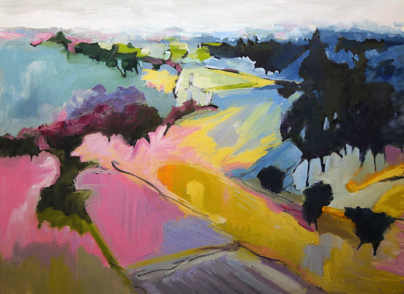 Pink Hillside, 36x48