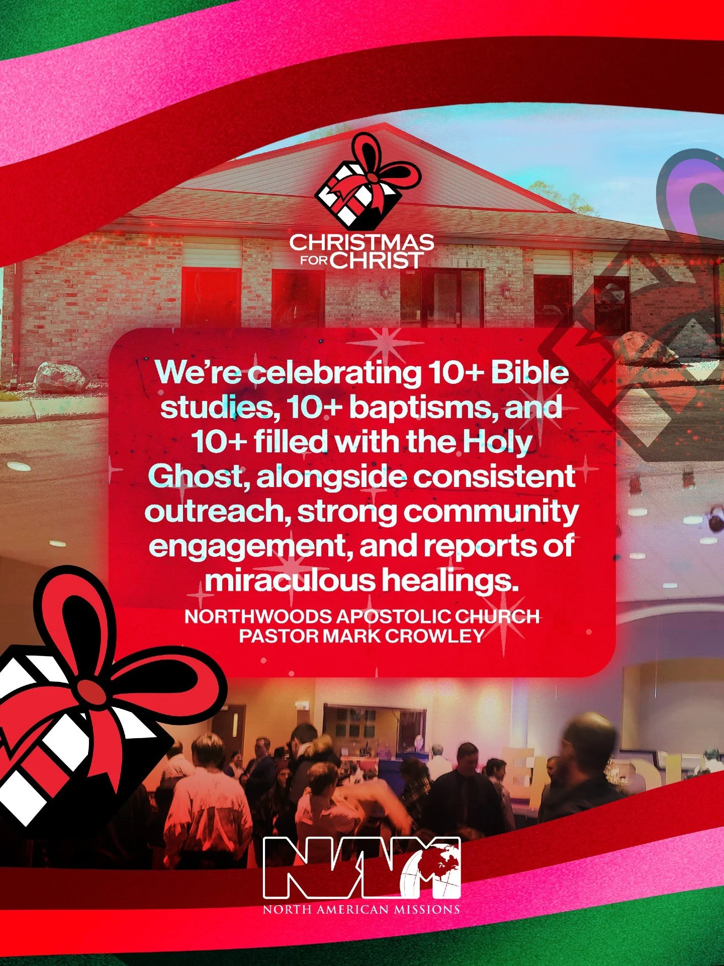 ✨ This #ChristmasForChrist season at Northwoods Apostolic Church in Pound, WI, we&rsquo;re celebrating with them 10+ Bible studies, 10+ baptisms, and 10+ filled with the Holy Ghost, alongside consistent outreach, strong community engagement, and repo
