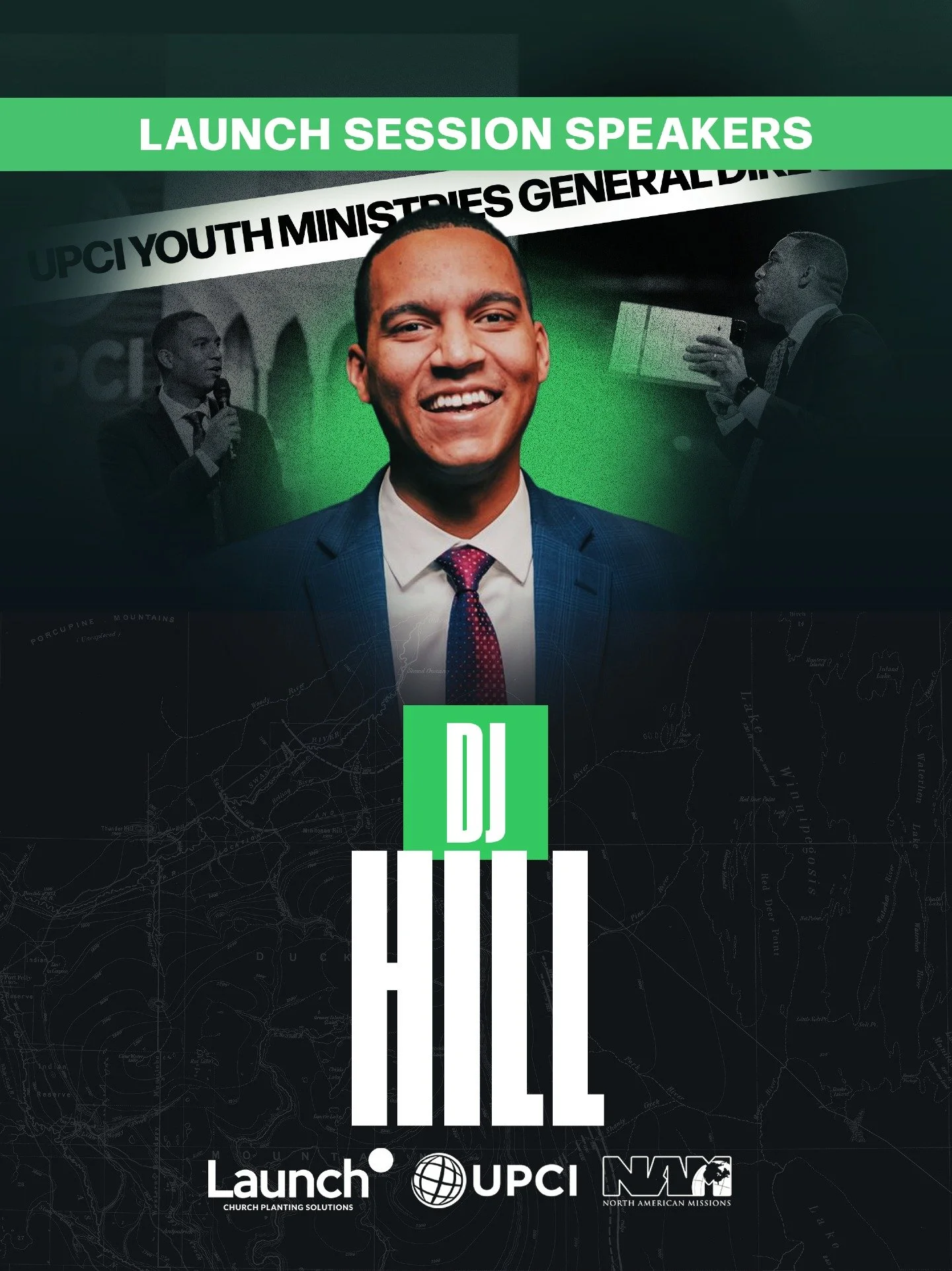 🟢 #Launch26 Speaker Highlights 
DJ joined the UPCI Youth Ministries team in January 2021. He previously served the Georgia District
Youth Ministries and at Atlanta West Pentecostal Church as the Evangelism Pastor. He graduated from Urshan College wi