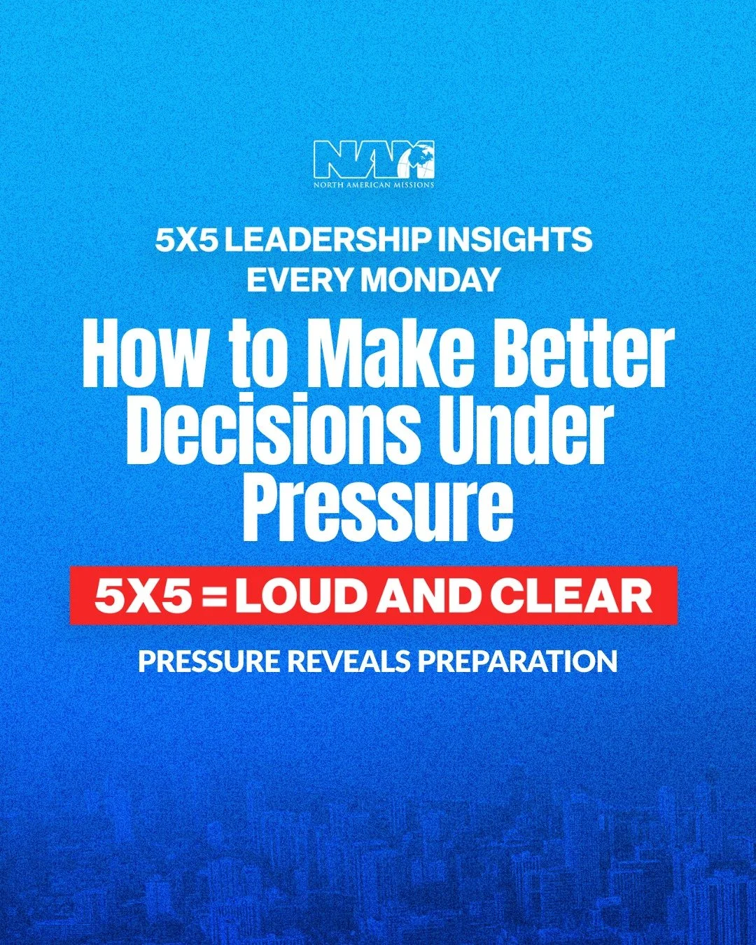 How to Make Better Decisions Under Pressure
#5x5= Loud and Clear: Pressure reveals preparation.
✅ Slow your spirit
✅ Clarify the mission
✅ Take the next faithful step
✅ Seek trusted counsel
✅ Decide and trust God