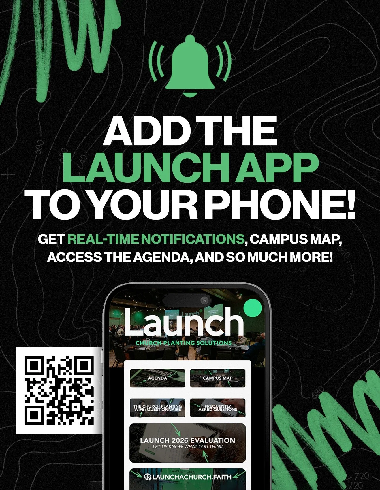 On your way to #Launch26 tomorrow? ✅ Be sure to download the Launch App! 📲 Link is available at launchachurch.faith!