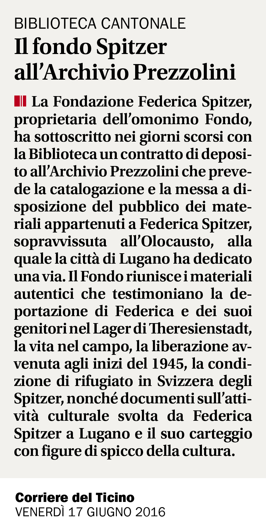 17.06.16 - Corriere del Ticino