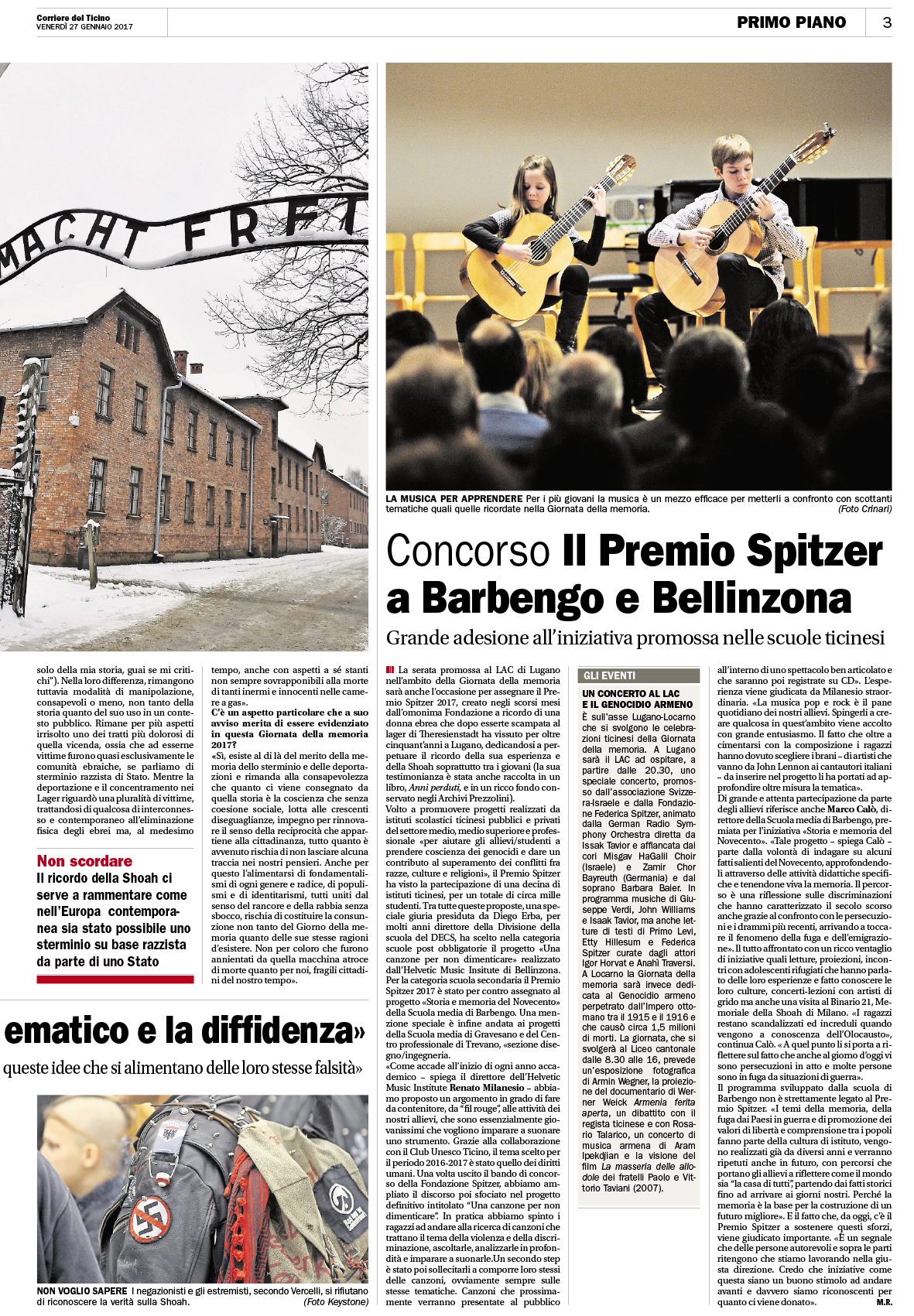 27.01.17 - Corriere del Ticino