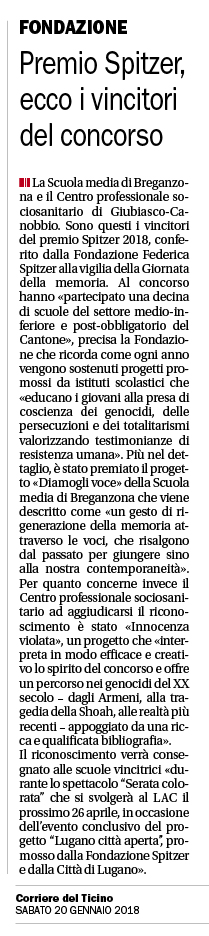 20.01.18 - Corriere del Ticino