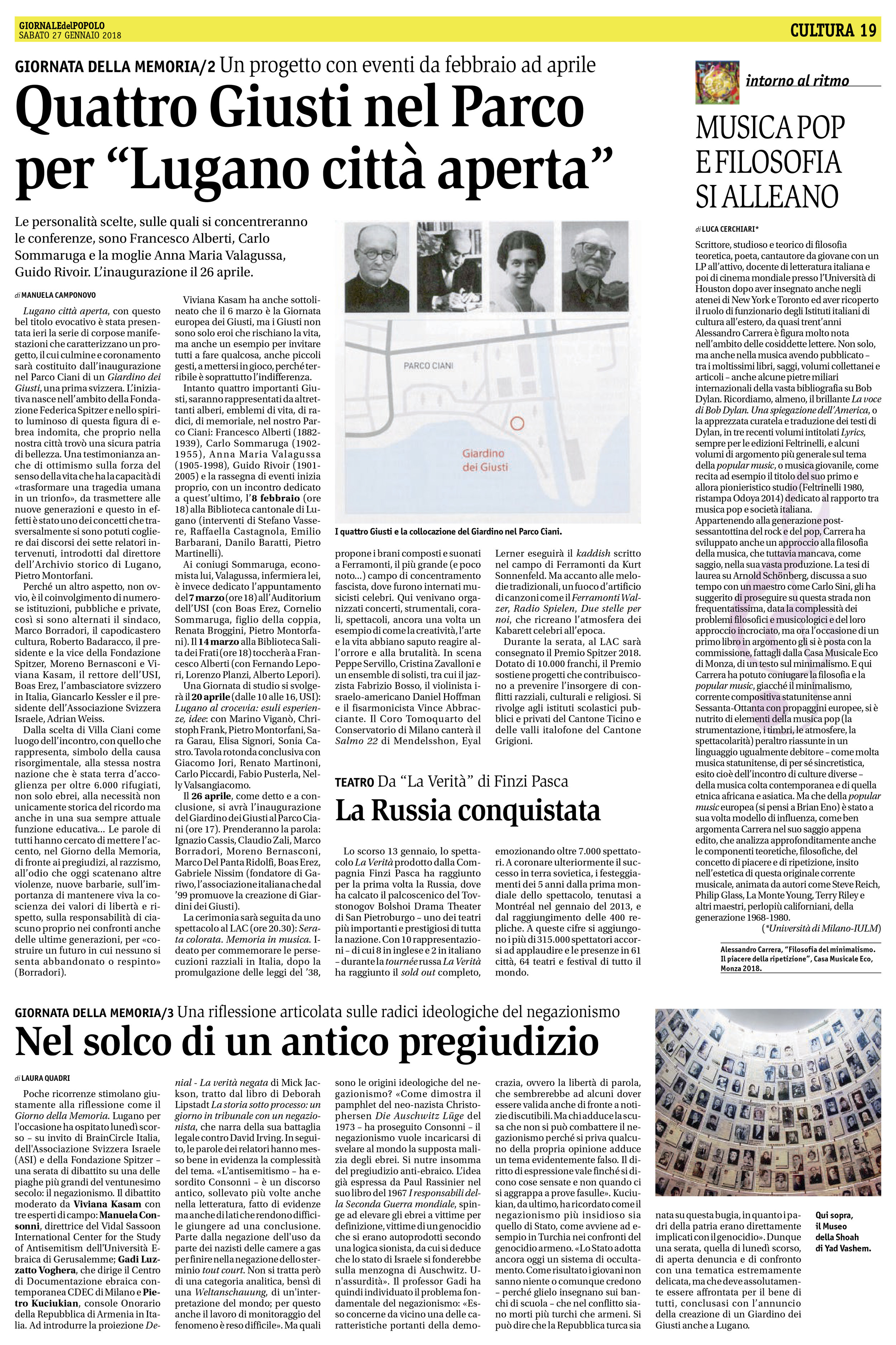 27.01.18 - Giornale del Popolo