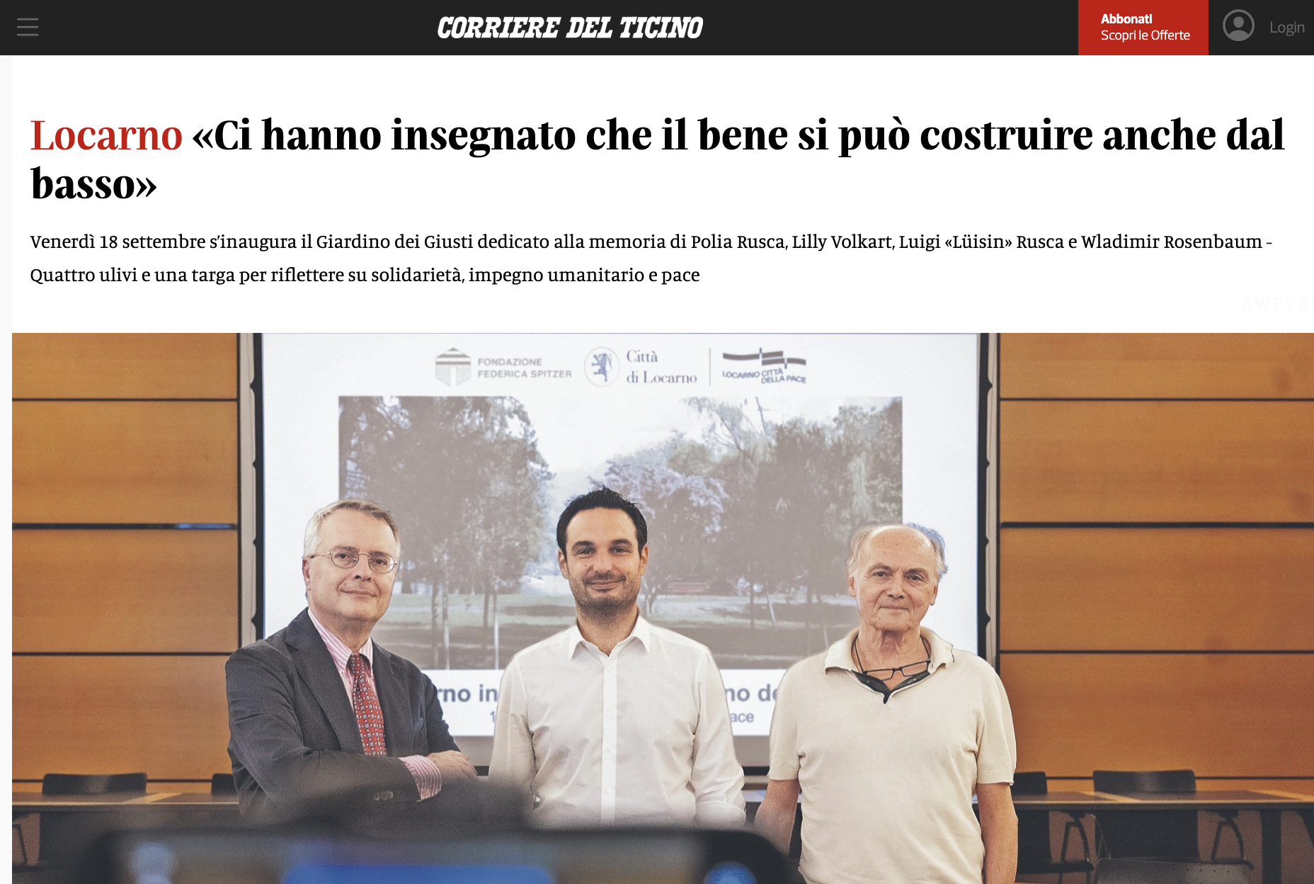 03.09.26 - Corriere del Ticino