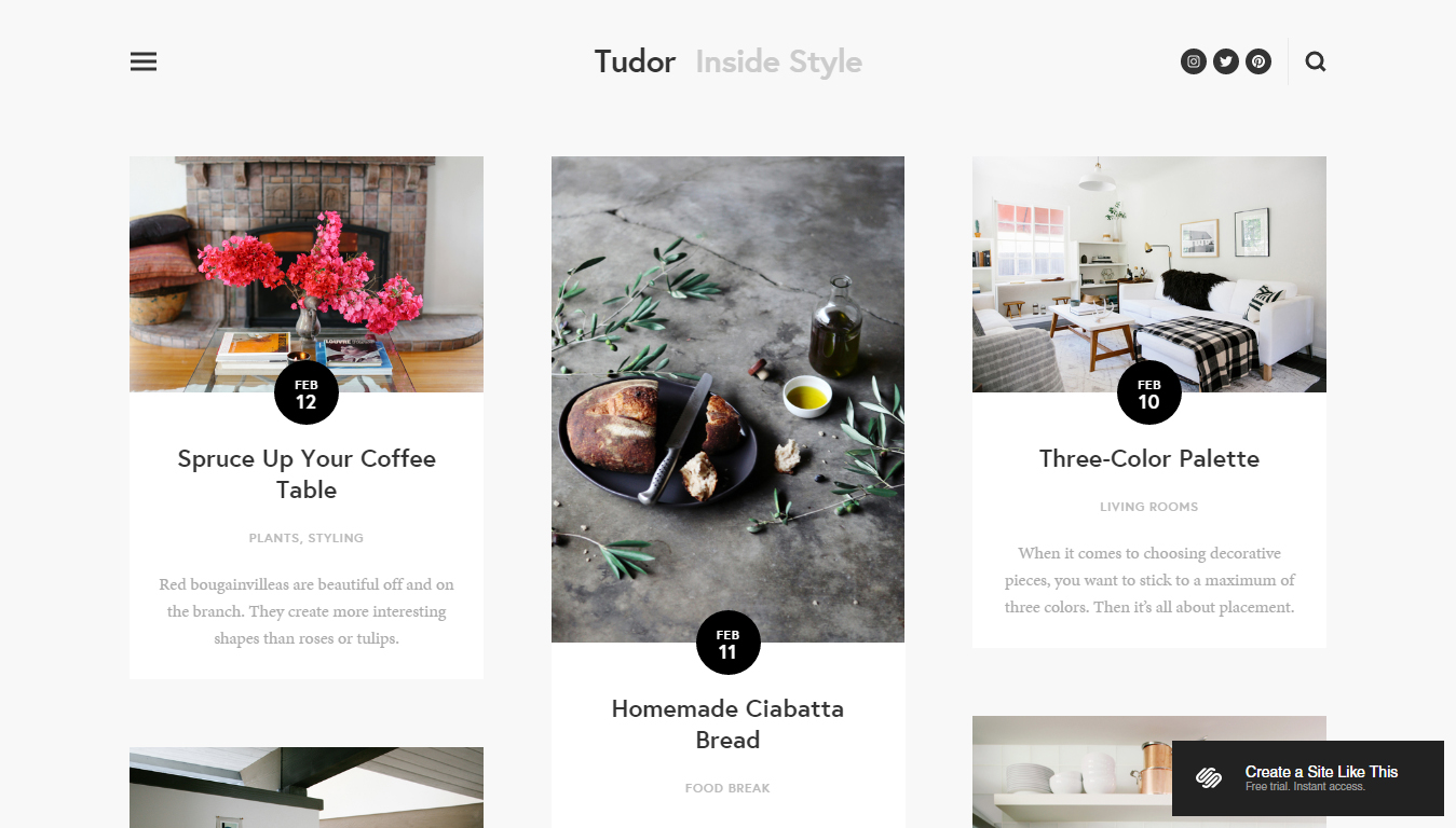 Tudor Squarespace Template