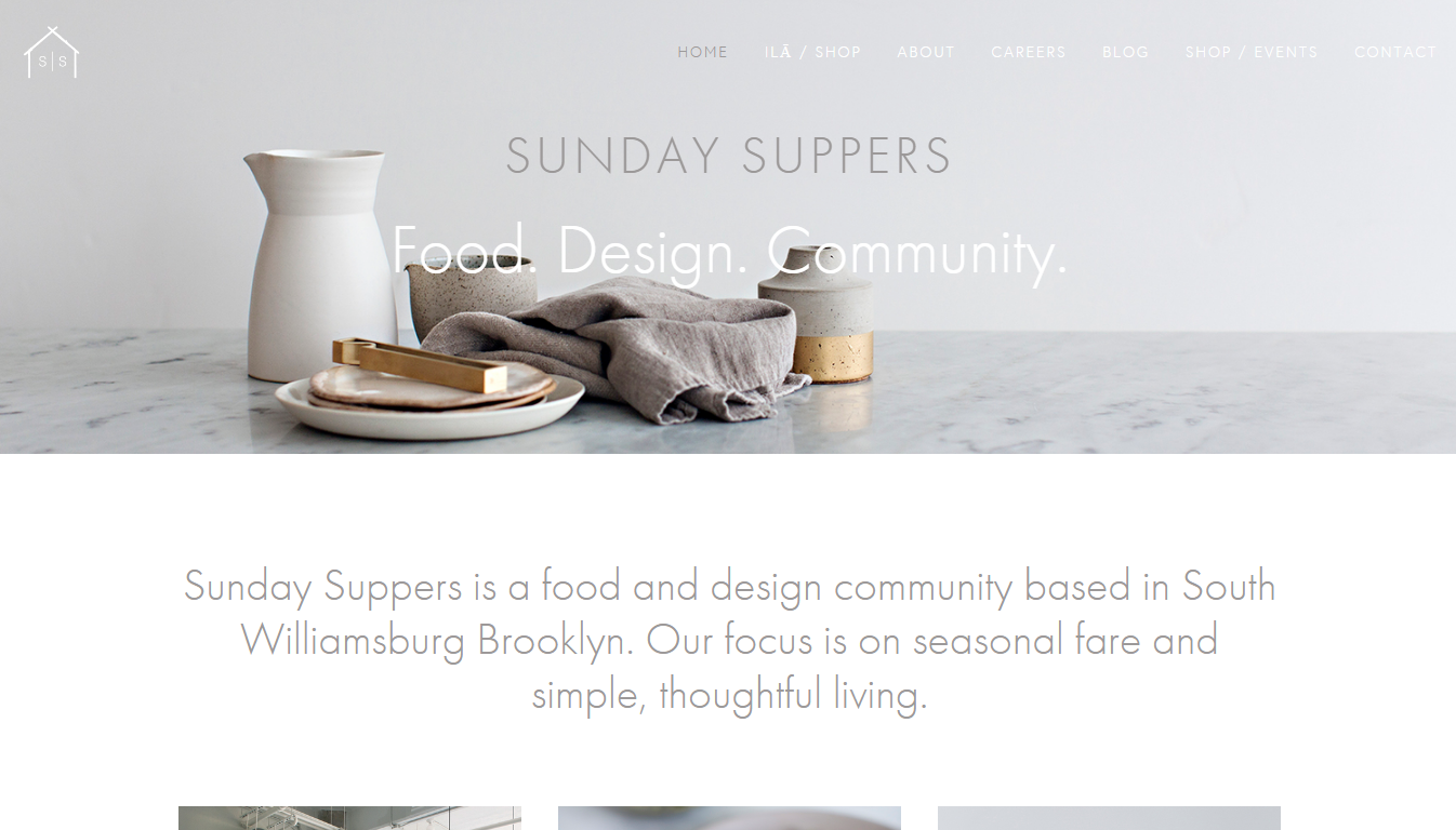 Food Design Squarespace Website