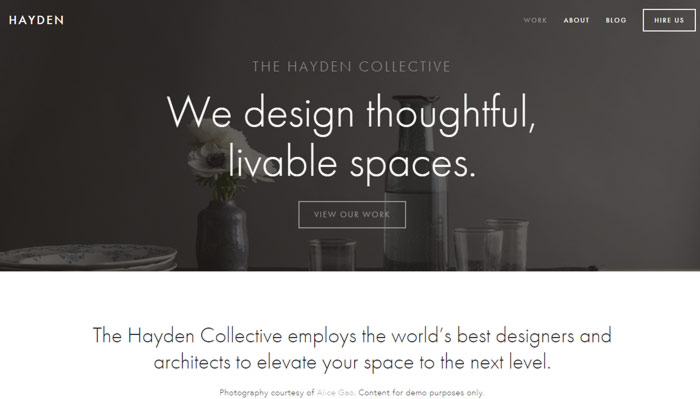 6 hayden squarespace template