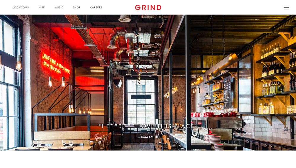 Grind Venue / Cafe / Coffee Squarespace Website