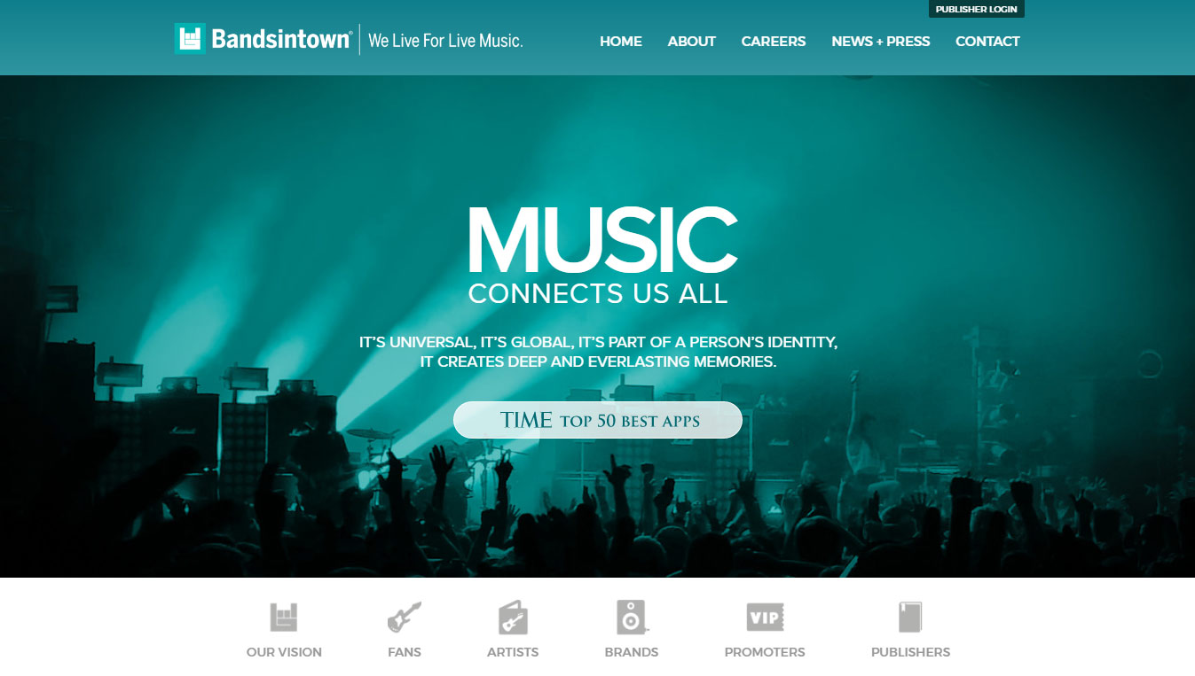 Bandsintown Squarespace Website Design