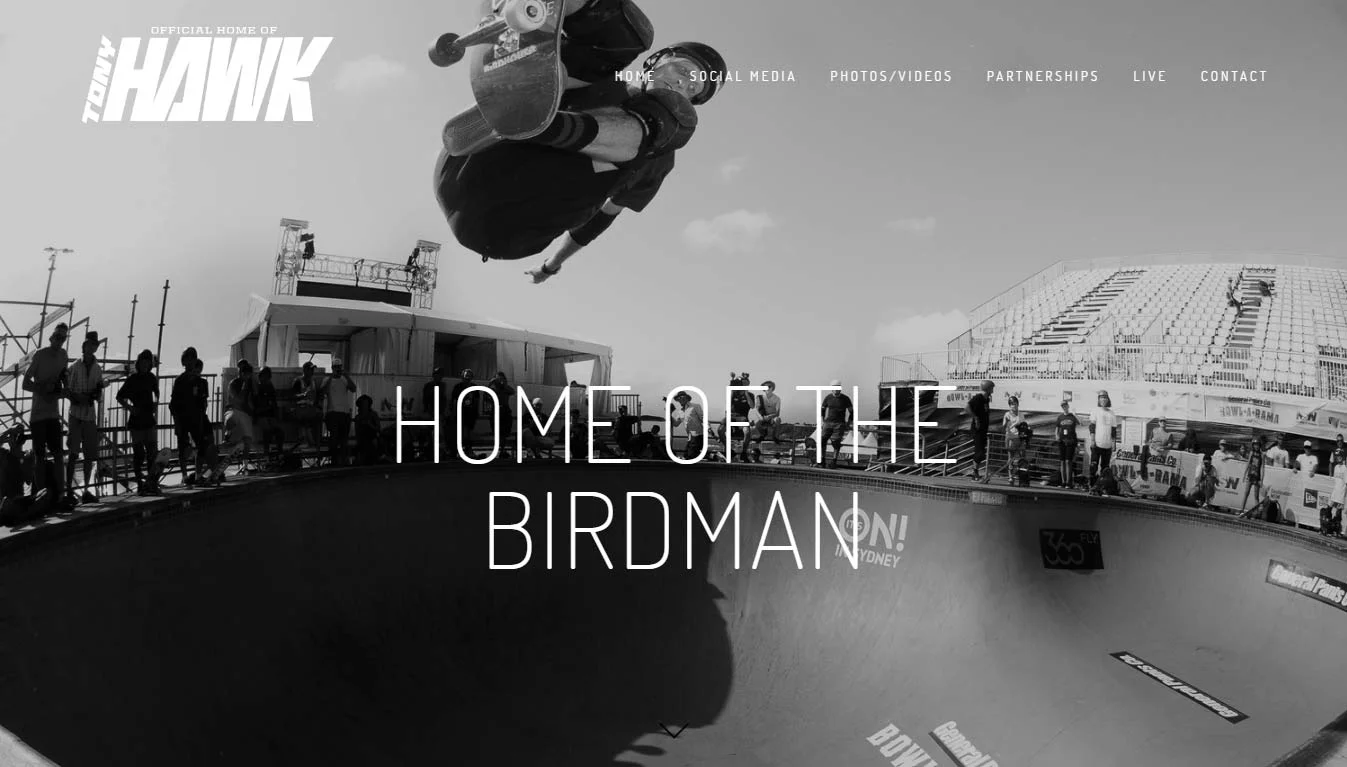 Tony Hawk Squarespace Website Design