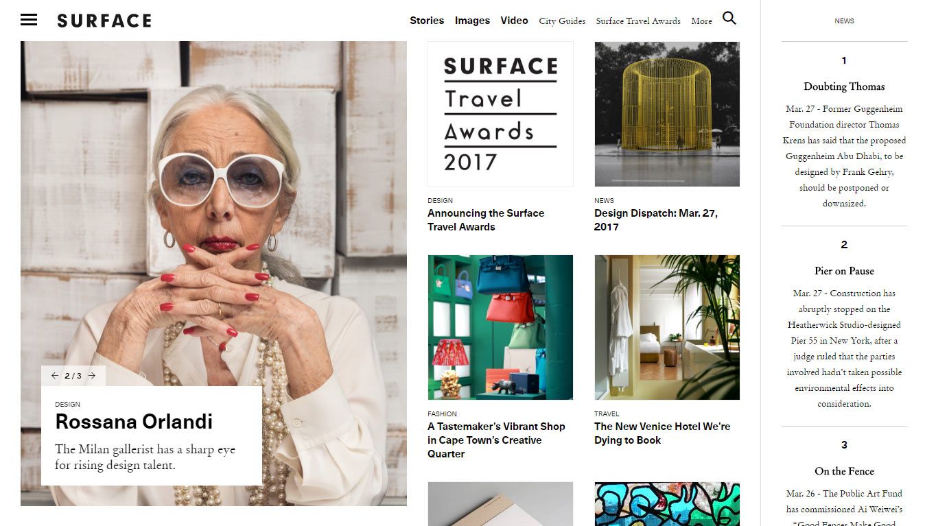 Surface Magazine Squarespace Website Design