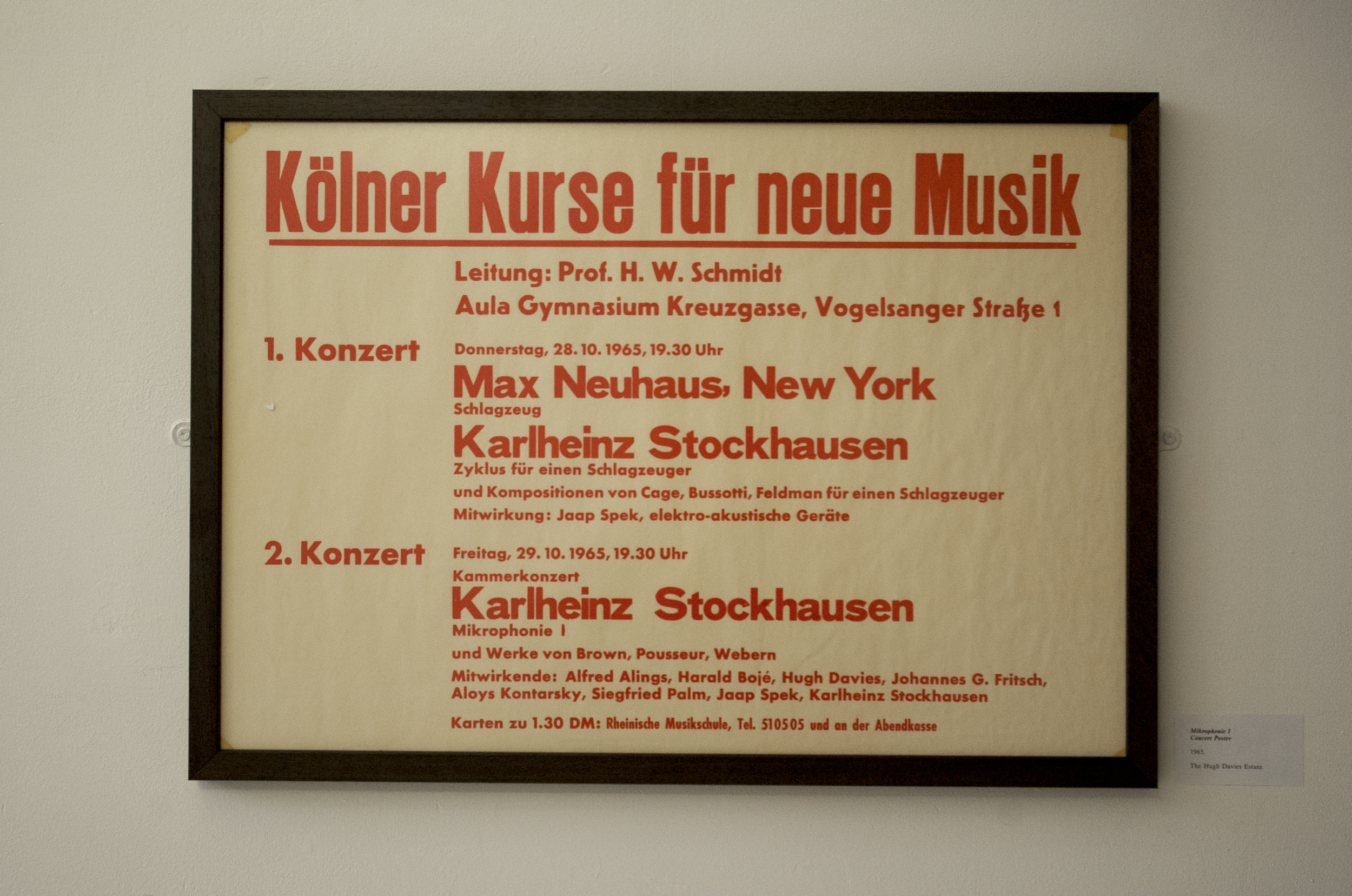 Mikrophonie I Performance Poster, 1965 