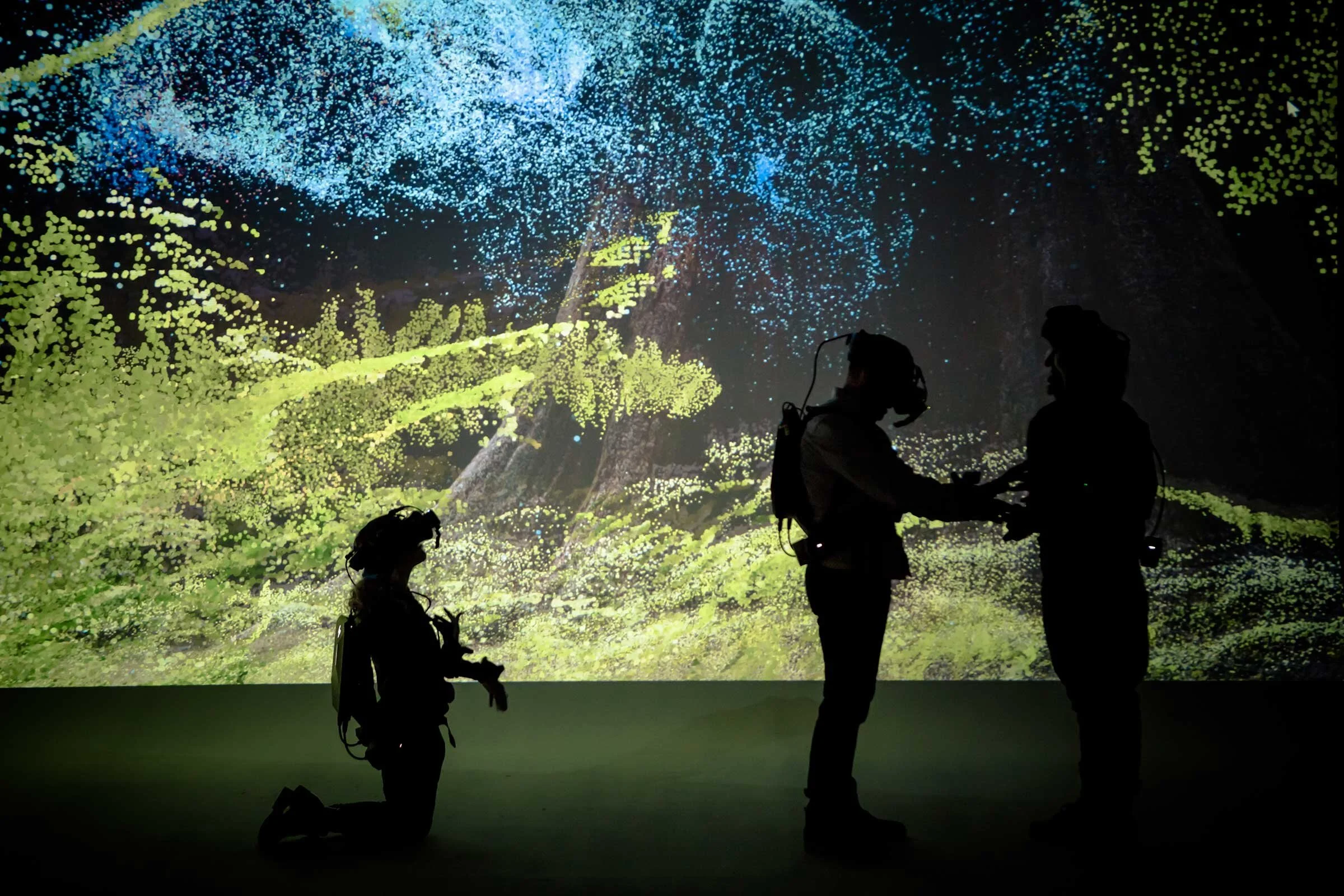 'We Live in an Ocean of Air' (VR), the Saatchi Gallery, London. Photograph: Marshmallow Laser Feast.
