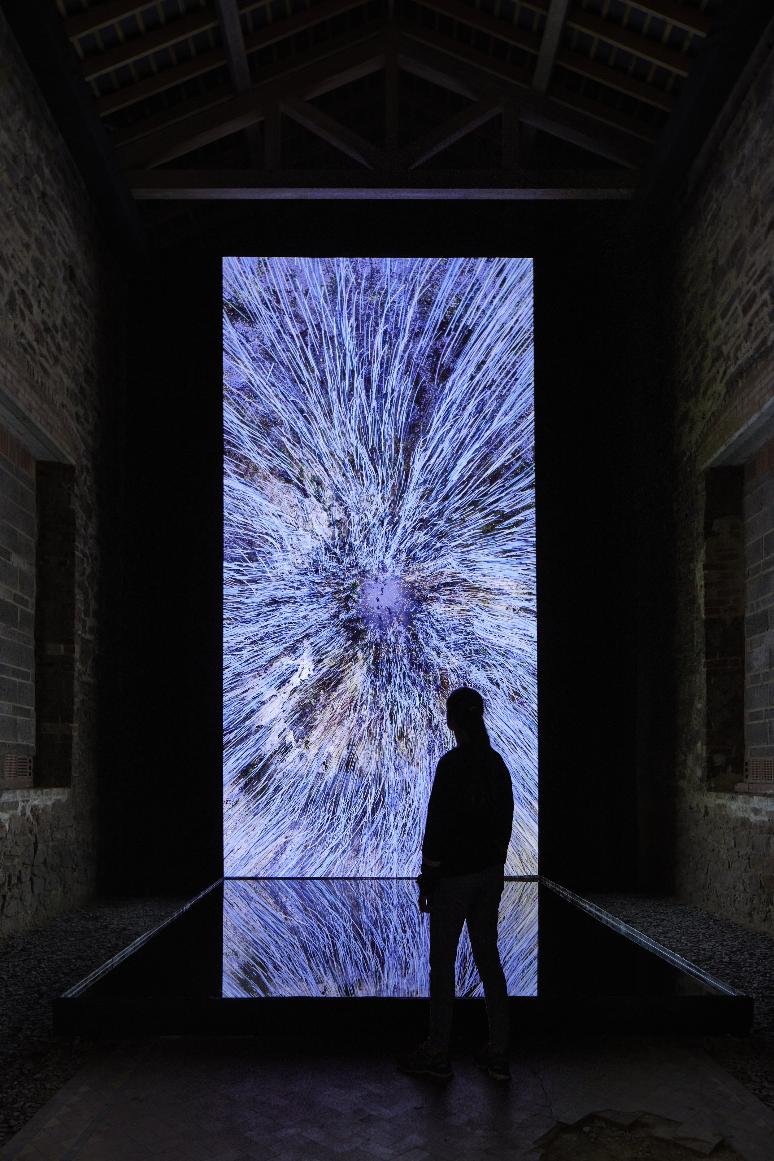 'We Live in an Ocean of Air' - London Road Cemetery Installation. Photograph: Marshmallow Laser Feast.