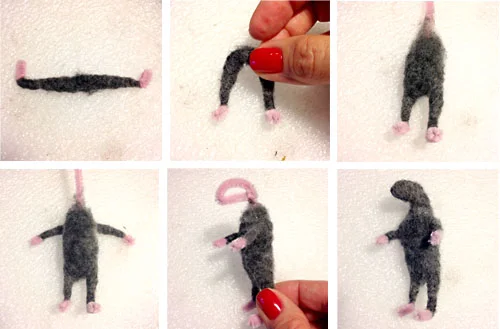 How to make animals from wool roving, needle felting DIY