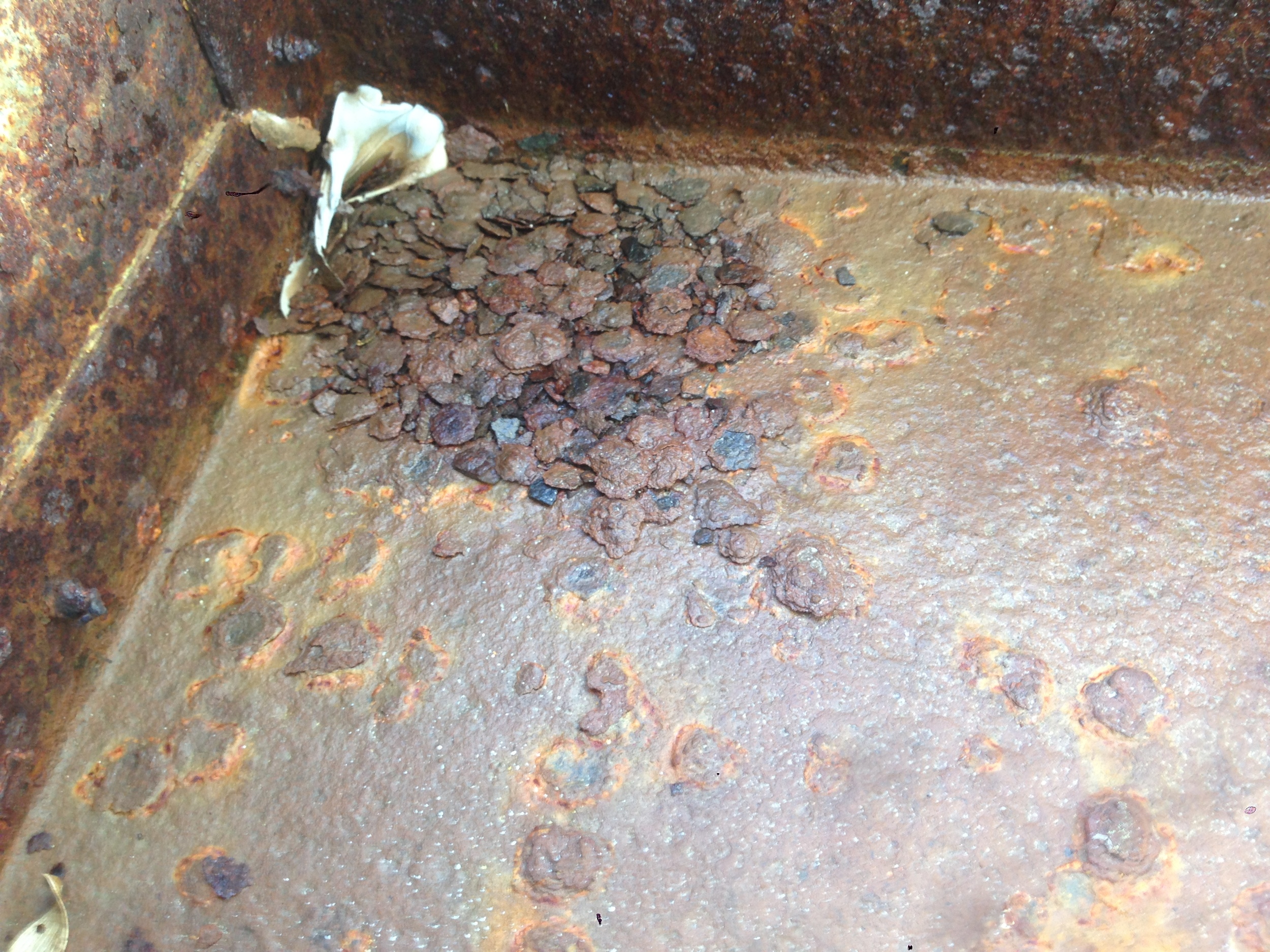 Large Deposits exhibiting Heavy Corrosion