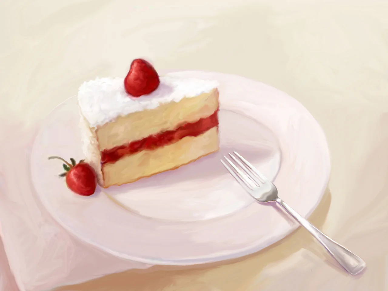 Birthday card cover, "Have a piece of cake."