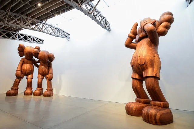 KAWS Shows Massive Wooden Companions at Mary Boone Gallery