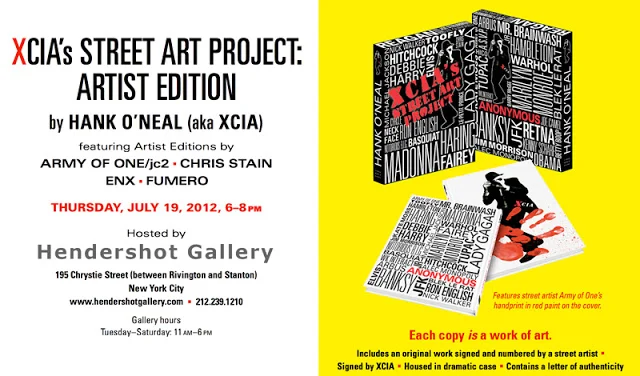 XCIA Street Art Project Artist Edition Release @ Hendershot Gallery Tomorrow