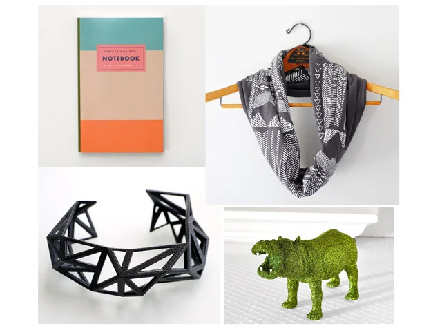 Etsy Finds - Scarves, Colorful Hippos, and Geo Jewelry