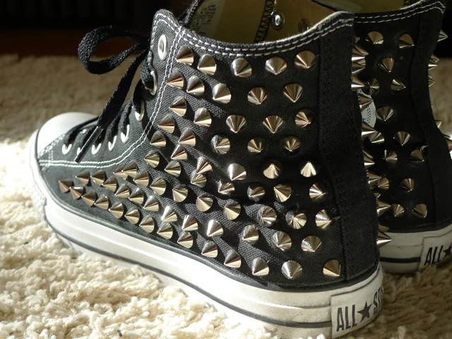 Fashion DIY - COMPLETED Studded Converse High Tops