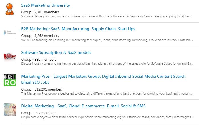 SaaS Marketing Groups - LinkedIn