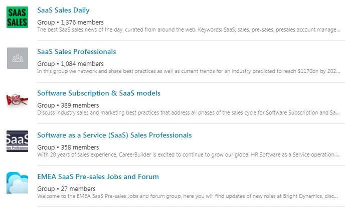 SaaS Sales Groups - LinkedIn