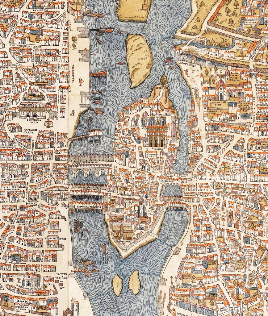 Olivier Truschet et Germain Hoyau, 1550-1552 (vue de Paris) et 1553 (édition) Source: Wikimedia - Lien