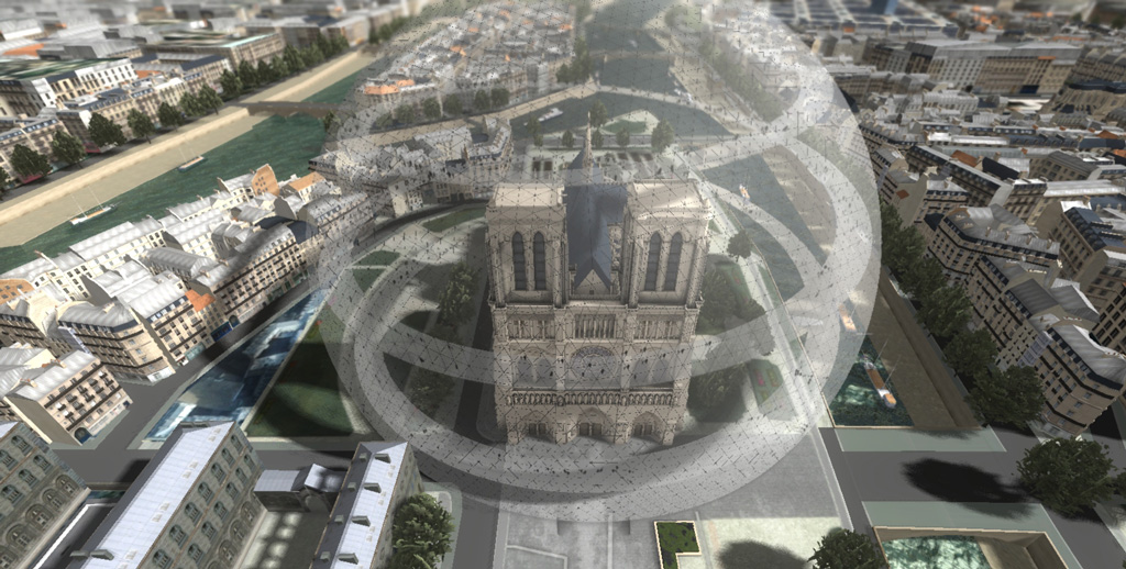 Revoir Paris, exposition de François Schuiten et Benoît Peeters à la Cité de l'Architecture du 20 novembre 2014 au 09 mars 2015. Lien Crédits: Dassault Systèmes/François Schuiten