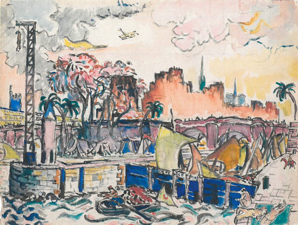 Le Corbusier, Paysage parisien imaginaire, 1917.