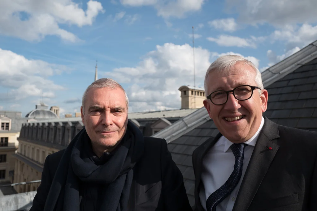 Dominique Perrault et Philippe Bélaval, Palais de Justice, juin 2016. Crédits: W. Yon