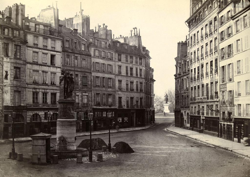 Charles Marville. Place Dauphine, vers le pont Neuf. Paris Ier. Vers 1865. Source: Lien