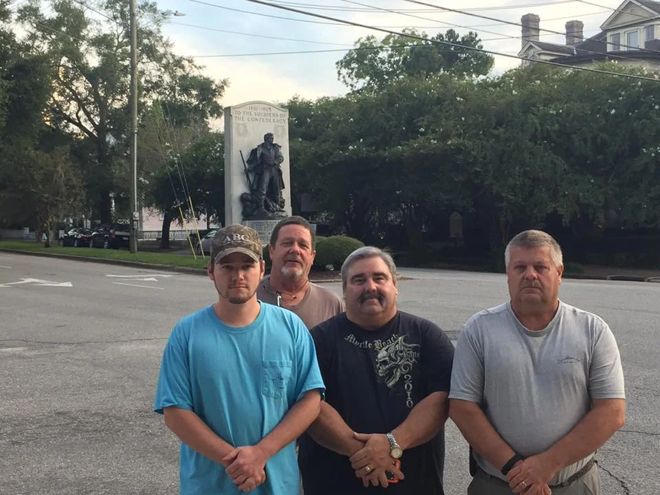 MEMBERS OF SCV GEORGE DAVIS CAMP 5 AND THE PENDER COUNTY GRAYS SCV CAMP, CHECKED ON THE BONEY CONFEDERATE MONUMENT TO ENSURE THAT IT WAS SAFE AND UNDAMAGED DUE TO RECENT ACTIVITIES PROTESTING CONFEDERATE MONUMENTS.