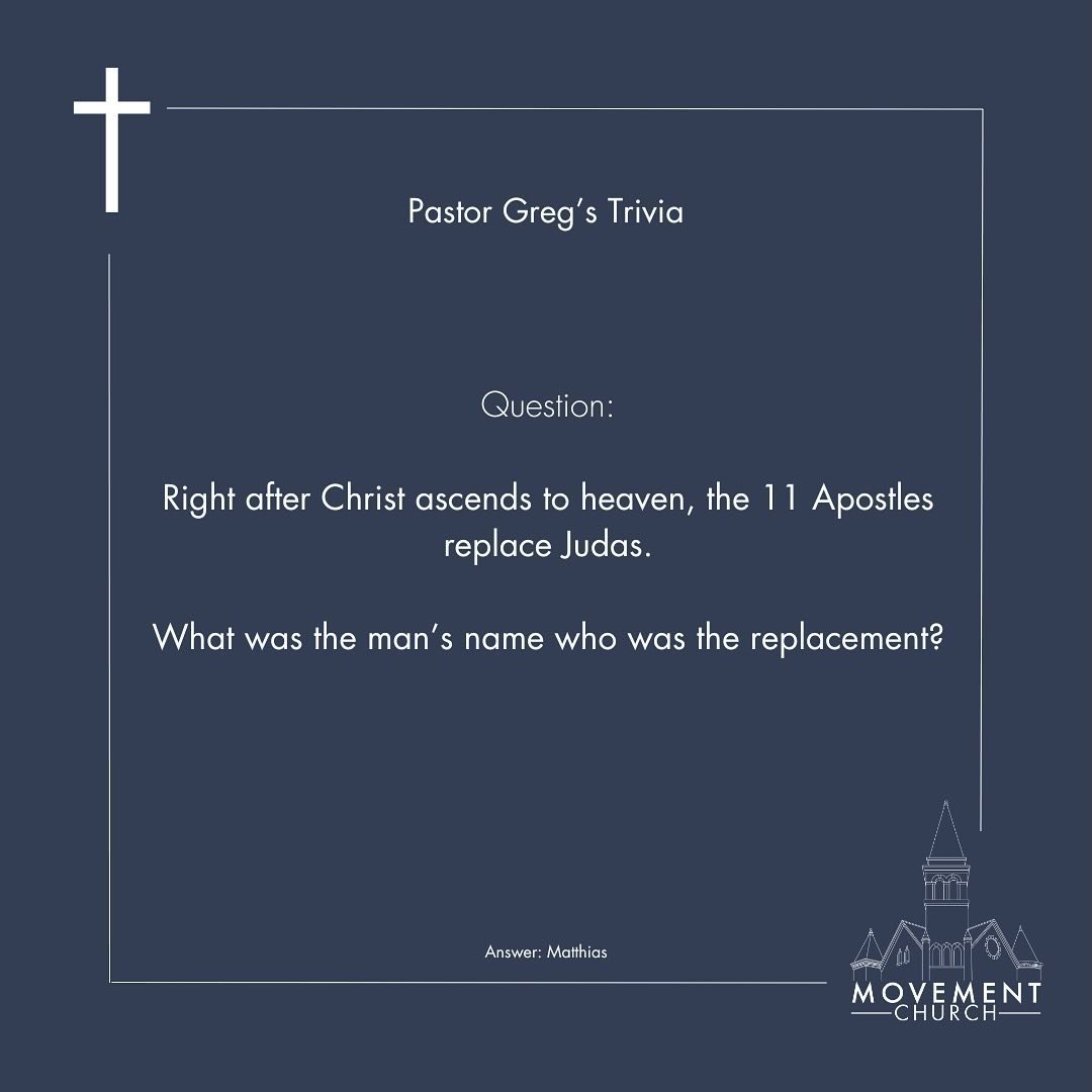 Pastor Greg is trying to take it easy on us, who can guess this week&rsquo;s trivia?!