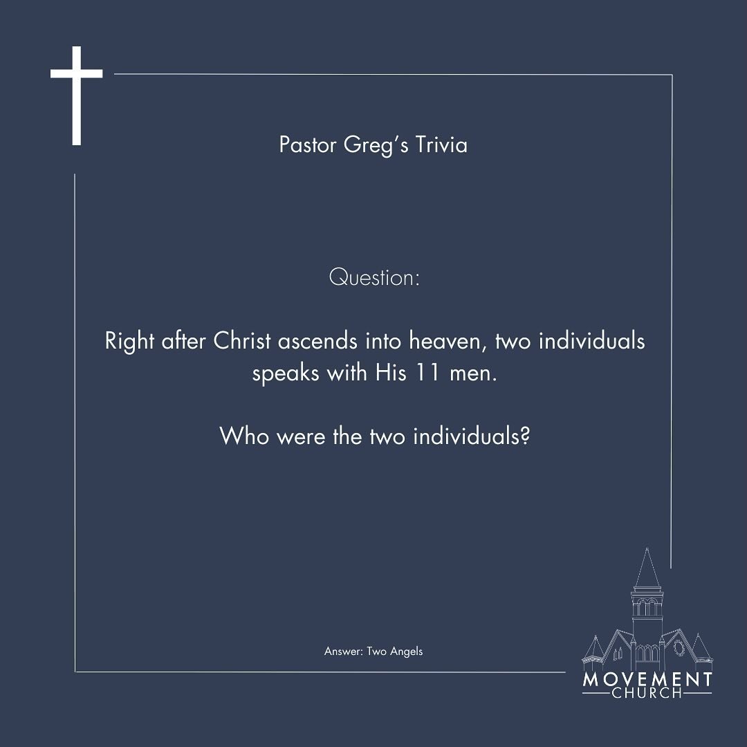 This week&rsquo;s trivia question is a little tricky, but we have faith in your Biblical IQ! Who can guess who the individuals were?