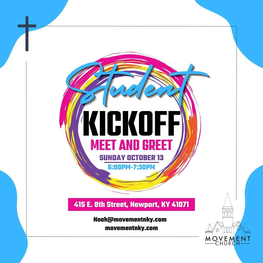Movement Youth ‼️ The Meet &amp; Greet Kick Off Event is this Sunday Evening at 6pm. Email Noah for more info: noah@movementnky.com