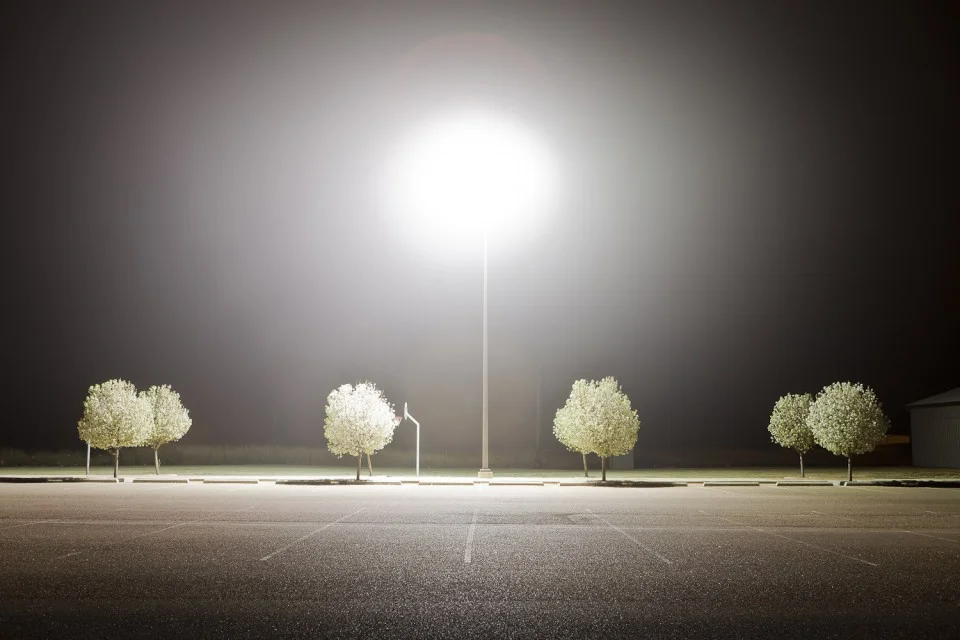 Ashton Glassell Thornhill, Plainview Parking Lot, Plainview , Texas, 2011, digital inkjet print. Copyright Ashton Thornhill. Collection of The Grace Museum.