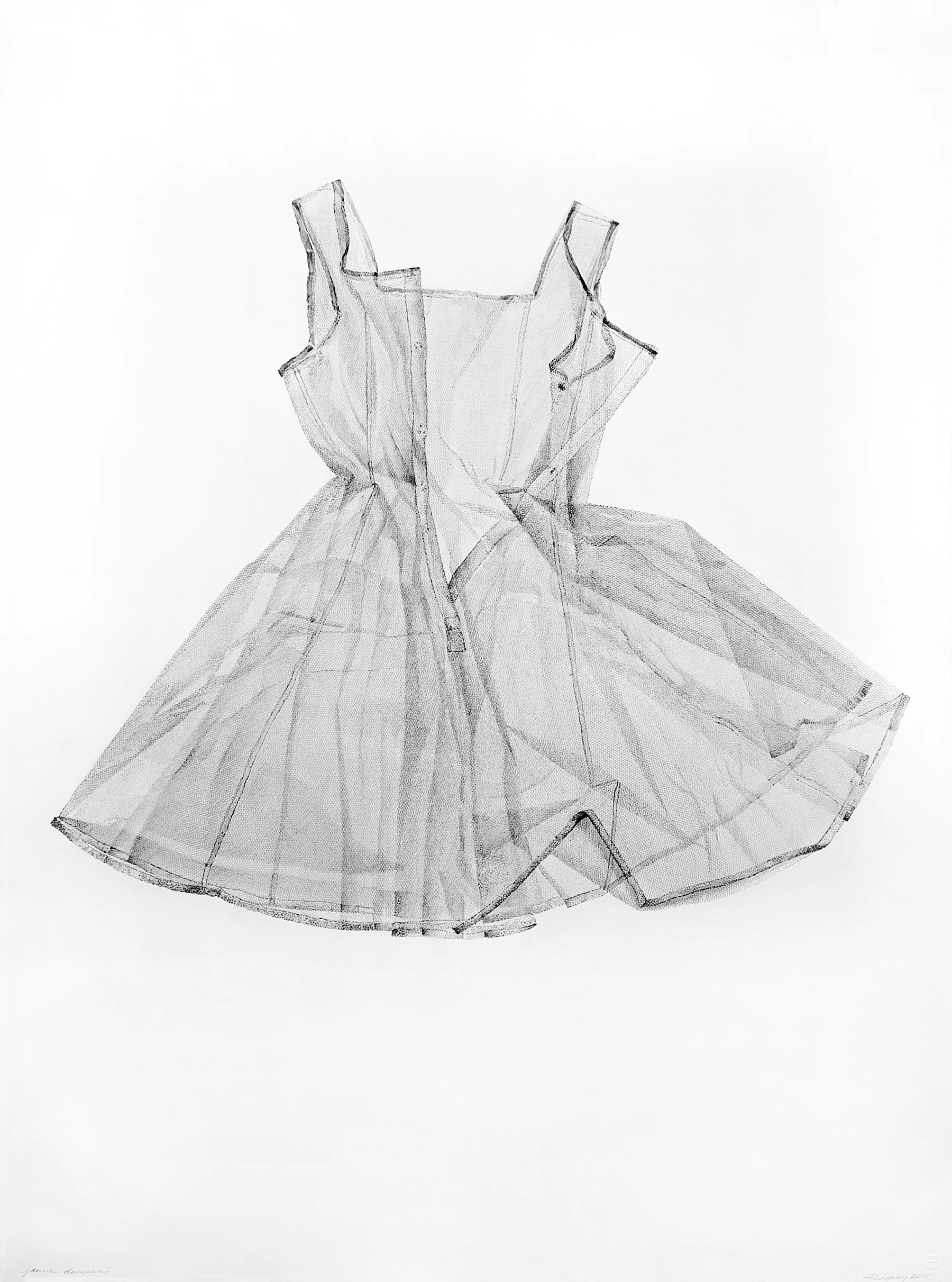 Linda Ridgway, Jeune Danseur, 2015, monotype with graphite on paper, collection of The Grace Museum, gift of Collector's Circle 2016.