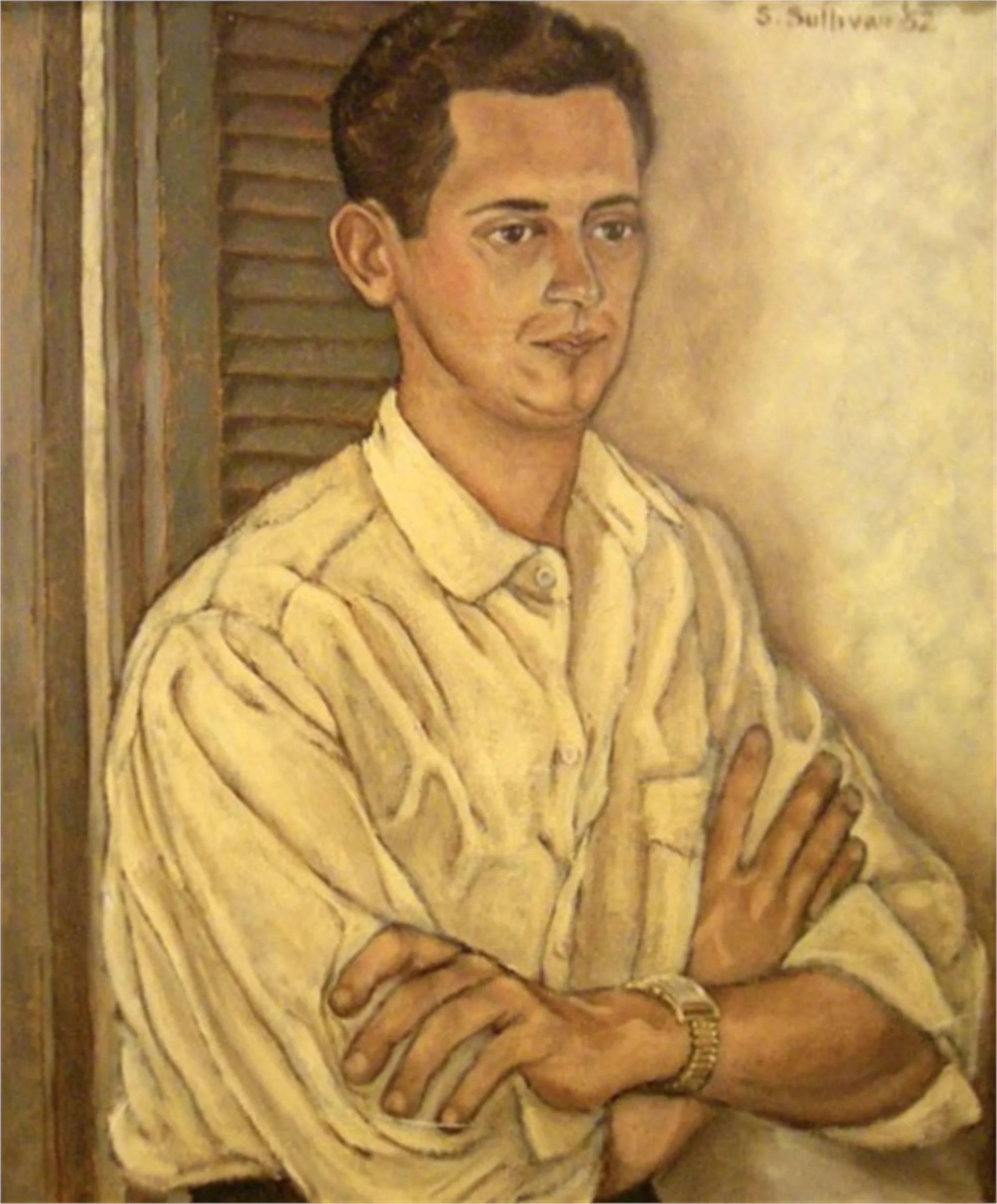 STELLA SULLIVAN, Portrait of David Moncrief , 1952, oil on canvas.