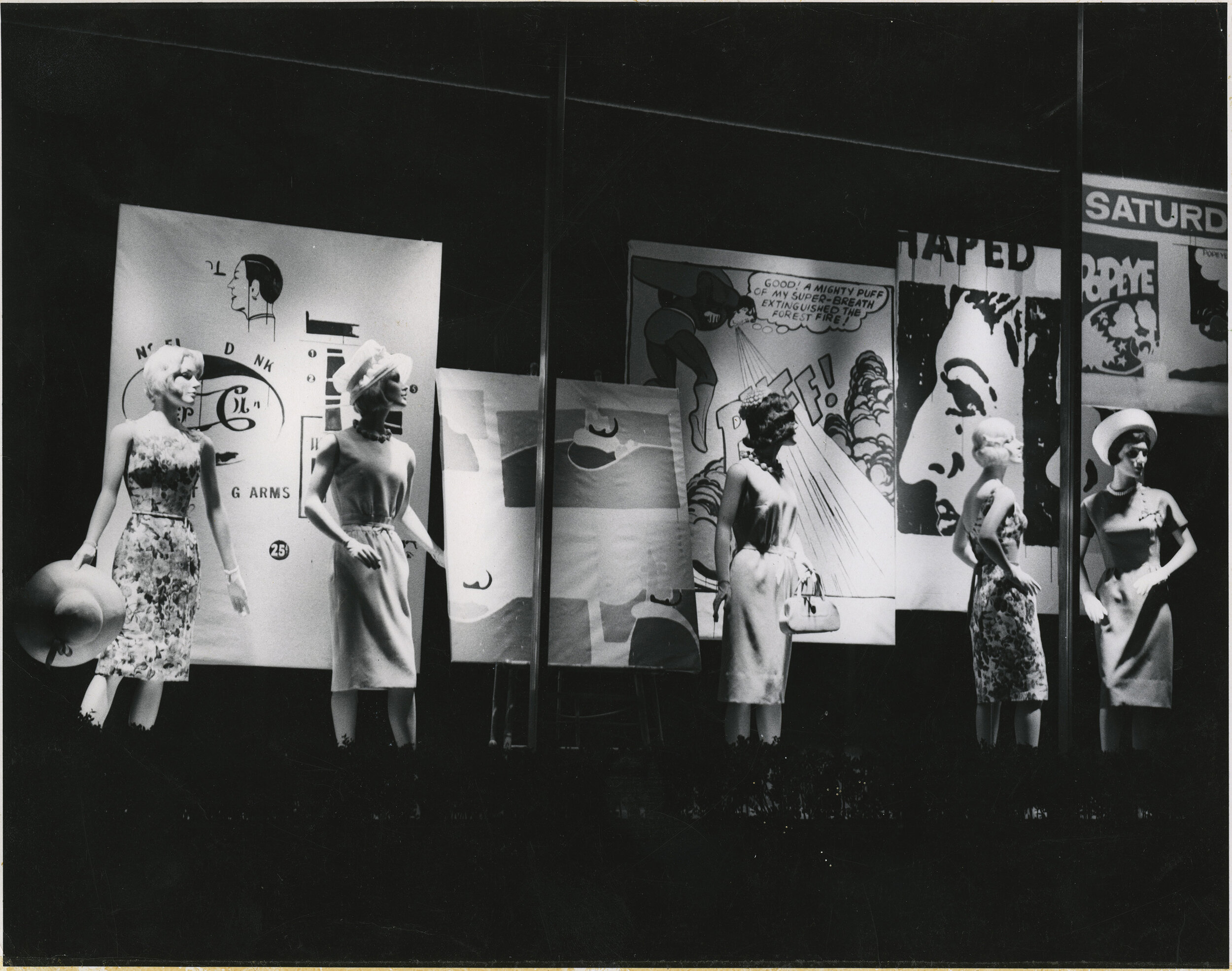 Bonwit Teller, Clint Hamilton Design with 5 Warhol Paintings, April, 1961